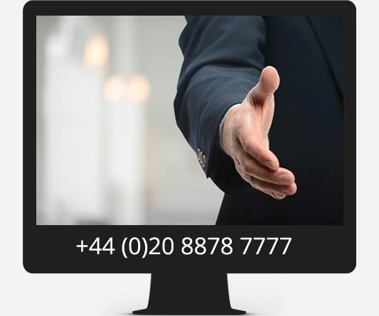 businessman hands out stretched